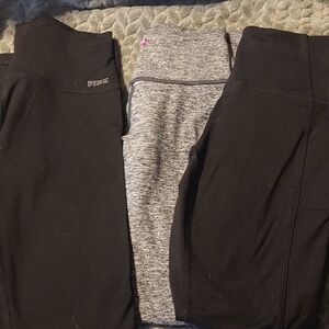 PINK Victoria's Secret Women's Leggings - Black and Gray